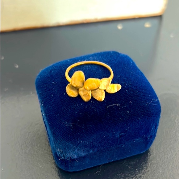 Hand Crafted Jewelry - Olive Leaf Gold Vermeil Ring, Handmade